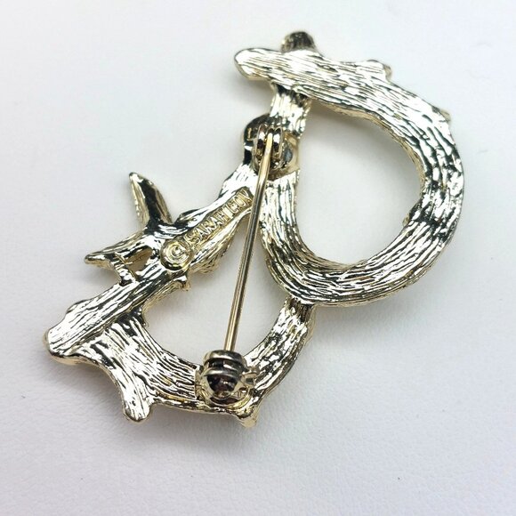 Vintage Sarah Coventry Gold Tone Bamboo Style Letter B Initial Monogram Pin Broo - Picture 4 of 4